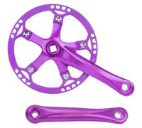 Aluminum Alloy Folding Bike Crankset, 130BCD Square Hole Chainring | Quality Oxide Coating For Sram for dahon Systems, Lightweight 45T 47T 53T Gear Options, Purple Finish For Smooth Riding