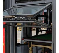 Aluminum Alloy Food Truck Service Window with Locking Handle Privacy Folding Sn for Home & ShedsIdeal Concess Window for Outdoor Events & Catering