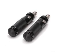 Aluminum Alloy Foot Pegs 8mm Bolt Black Silver Pair(Black)