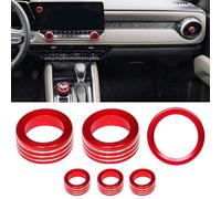 Aluminum Alloy Four Wheel Drive Switches Button Knob Cover Trim for Chevy Colorado 2024 2025 2026 Interior Accessories Control Audio Switch Drive Volume Air Conditioner (Red, for 4WD Models)