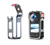 Aluminum Alloy Frame Cage for Insta360 X6, Metal Protective Cage Expansion Housing Shell for Insta360 X6 Camera Accessories with Cold Shoe Mount and 1/4" Threads