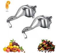 Aluminum Alloy Fresh Fruit Juice Extractor, Hand Juicer Squeezer - Aluminum Manual Press Juicer, Manual press type, with Ergonomic Grip, for Various Fruits, Vegetables, And Nut (Silver * 2pcs)
