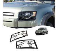 Aluminum Alloy Front Headlight Lamp Guard Trim Protector Cover Compatible with L@nd Rover Defender 90 110 130 2020-2024 Car Exterior Headlight Lampshade Protection Cover (Style B)