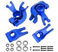Aluminum Alloy Front Steering Block&Caster Block Rear Hub with Ball Bearings Upgrade Parts for 1/10 Arrma Senton Granite Typhon BigRock,Replace AR330469 AR330442 AR330467 (Blue)