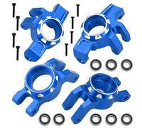 Aluminum Alloy Front Steering Block Knuckles,Rear C-Hubs Set for Arrma 1/16 Mini Kraton 3S Upgrade Parts,Replace #ARA-2676#ARA-2677 (Blue)