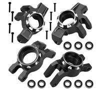Aluminum Alloy Front Steering Block Knuckles,Rear C-Hubs Set for Arrma 1/16 Mini Kraton 3S Upgrade Parts,Replace #ARA-2676#ARA-2677 (Black)