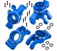 Aluminum Alloy Front Steering Block Knuckles,Rear C-Hubs Upgrade Parts for Arrma 1/14 Typhon Grom 1/18 Granite Grom (Blue)