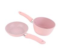 Aluminum Alloy Frying Pan Nonstick Milk Pot Set with Removable Handle for Electric Ceramic Stove Compact Space Saving Design