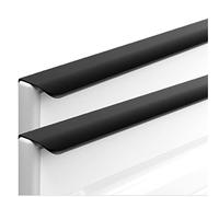 Aluminum Alloy Furniture Handles Wardrobe Concealed Handles Invisible Door Knob Cabinet Handle DrawerHandles Black 2 Pieces