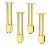 Aluminum Alloy Furniture Legs, 4 pcs Furniture Metal Table Legs Modern Furniture Legs for Cabinet, Nightstand Come with Screws and Protector Feet (32.5cm/12.79in,Gold)