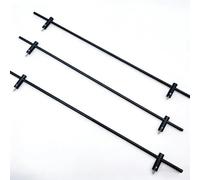 Aluminum Alloy Gallery Rail Kit, 3-Piece Shelf Guard Rail Set, 8in-39in Anti-Fall Railing for Kitchen Cabinets, Bookcases & Display Rack(Black,86cm(33 7/8in))