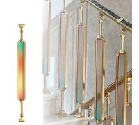 Aluminum Alloy Glass Stair Spindles, Adjustable Indoor Railing Posts for Staircase, 4 Pcs Modern Balusters, Durable Stairway Columns