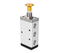 Aluminum Alloy Hand Valve Two Position Five Way Button Valve, Mechanical Switch Valve with G1/4 Inch or G3/8 Inch Thread, Pressure - Proof for Pneumatic Systems (4R310-08)