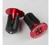 Aluminum Alloy Handlebar End Grips Compatible with 22mm and 24mm Handlebar Sizes for Urban Trail and Road Bikes (Red)
