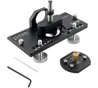 Aluminum Alloy Hinge Drilling Jig for 35mm and 26mm Concealed Hinges, Adjustable Cabinet Door Boring Guide with Edge Distance 2-6mm and Depth Control up to 25mm