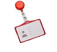 Aluminum Alloy ID Card Holder 20pcs Retractable Badge Protector for Office School Travel Business Work(Black+red)