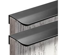 Aluminum Alloy Invisible Pull Concealed Handles Wardrobe Kitchen Cupboard Door Knob Cabinet Handle Finger Edge Pull DrawerHandles Matte Black 2 Pieces (Overall Length 300mm)