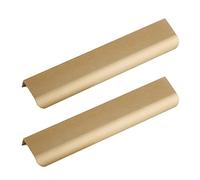 Aluminum Alloy Invisible Pull Wardrobe Kitchen Cupboard Concealed Handles Door Knob Cabinet Handle Finger Edge Pull Drawer Handles Furniture Hardware Bronze Gold 2 Pieces (Overall Length 600mm)
