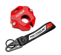Aluminum alloy key shell protective cover For Hon@&da NC750X 2013-2023 Accessories Motorcycle Aluminum Key Case Shell Cover Protector Keychain(Red Key Case-Chain)