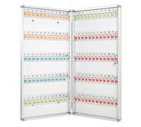 Aluminum Alloy Key Storage Cabinet with Metal Lock Heavy-Duty KeySturdy Hooks Markable Keychains Secure Key Safe Solution - Size 120