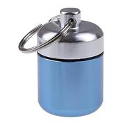 Aluminum Alloy Keychain for Medicine Pill Box Portable Cute Travel Holder Case Small Continue Box Keychain Holder for Cute Small Black Aluminum Pocket