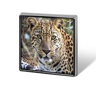 Aluminum Alloy Lapel Pin Cute Funny Square Brooch Personalized African Animal Leopard Lapel Badge Sublimation Pins for Clothing Backpack Hat Jackets Decoration