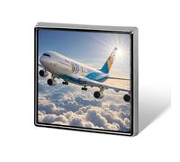 Aluminum Alloy Lapel Pin Cute Funny Square Brooch Personalized Airplane Lapel Badge Sublimation Pins for Clothing Backpack Hat Jackets Decoration