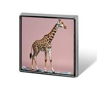 Aluminum Alloy Lapel Pin Cute Funny Square Brooch Personalized Cherry Giraffe Lapel Badge Sublimation Pins for Clothing Backpack Hat Jackets Decoration