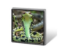Aluminum Alloy Lapel Pin Cute Funny Square Brooch Personalized Cobra Snake Lapel Badge Sublimation Pins for Clothing Backpack Hat Jackets Decoration