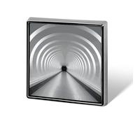 Aluminum Alloy Lapel Pin Cute Funny Square Brooch Personalized White Subway Tunnel Lapel Badge Sublimation Pins for Clothing Backpack Hat Jackets Decoration