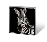 Aluminum Alloy Lapel Pin Cute Funny Square Brooch Personalized Zebra Lapel Badge Sublimation Pins for Clothing Backpack Hat Jackets Decoration