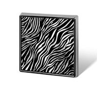 Aluminum Alloy Lapel Pin Cute Funny Square Brooch Personalized Zebra Print Lapel Badge Sublimation Pins for Clothing Backpack Hat Jackets Decoration