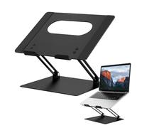 Aluminum Alloy Laptop Stand, Adjustable Ergonomic Notebook Riser and Cooling Mount, Foldable Support for 10-14 Inch Laptops and Tablets, Portable Desktop Holder for Office, Home or Travel Use
