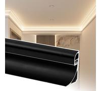 Aluminum Alloy LED Strip Channel | Multicolor Multiple Lengths Ceiling Floor Wall Crown Moulding: Profile(Black,5 m/16.4 ft)