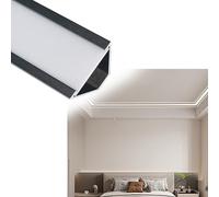 Aluminum Alloy LED Strip Channel Skirting | Multicolor Lengths: Indirect Lighting(Black,14.0m (45.9 ft))
