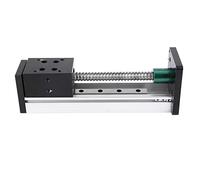 Aluminum Alloy Linear Guide Rail Slide with Ball Screw, 300mm Effective Stroke Motion Table for CNC Automation, Linear Reciprocating Industrial Applications (1204 Screw, Effective Range 300mm)