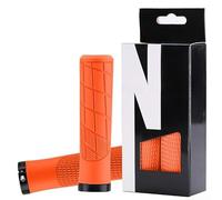 Aluminum Alloy Locking Grips Compatible with Standard 22.2mm Handlebars and Built with TPR Material for Improved Traction (Orange)