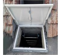Aluminum Alloy Manhole/Cellars Exit Covers with Gas Springs & Latch - Metal Roof Access Hatch - 50 58 62 70 74 82 90 94 100cm Upturned Roof Escape Hatch for Loft Access(54x100cm/21.2x39.3in)
