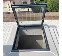Aluminum Alloy Manual Multi-Angle Roof Window for Attics Skylight Vent 70x50 cm Tempered Glass Easy Open Design and Stylish Roof Access Solution