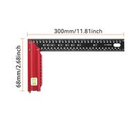 Aluminum Alloy Measuring Tape Ruler - 30/40 cm Multi-Use Angle & Right-Angle Ruler with Wear-Resistant Etched Scale, Integrated Level Bubble, for Woodworking and Layout Tasks (30cm)