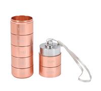 Aluminum Alloy Medicine Organizer, Portable Stackable Waterproof Travel Pill Box Large Aluminum Alloy Pill Case Container, with Lanyard Rose Gold