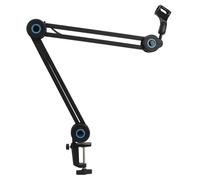 Aluminum Alloy Microphone Arm Stand, Cable Management, 3KG Load Capacity, Clamp Suitable for Various Desktops, Neat Work Space, Compatible with 3/8 Inch and 5/8 Inch Microphones