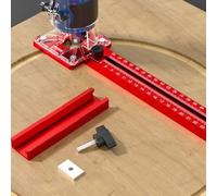 Aluminum Alloy Milling Groove Bracket with Base for Woodworking Router Circle Jig Trim Router Guide and Cutting Board Gadget for Trimming Groove Plus (B)