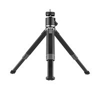Aluminum Alloy Mini Tripod + Dual Use Ball Head Portable Tripod Stand Handle Grip Rotatable Ball Head with 1/4 Inch Screw Cold Shoe Mount for Phone Camera Selfie Video Recording Live Stream