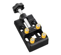Aluminum Alloy Mini Vise, Multi-Functional Flat Pliers with Suction Cup Base for DIY, Crafting, Hobby, Model Building, 1.37 x 2.36 x 4.17 in / 35 x 60 x 106 mm Eight-Hole Clamp Bed
