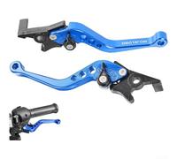 Aluminum Alloy Motorcycle Brake Lever Set With Six Gear Adjustable Disc Brake Handle For Atv Utv Dirt Bike Off Road Vehicles In Red Color(Blue)