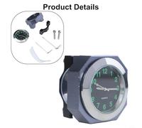 Aluminum Alloy Motorcycle Handlebar Clock with Luminous Dial, IPX7 Waterproof Quartz Watch for 22-28 mm Handlebars, 3.3 cm Diameter - Motorcycle Accessories（white)