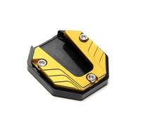 Aluminum Alloy Motorcycle Kickstand Extender Foot Side Stand Extension Foot Pad Support Plate Motorbike Accessories D7YA(Gold-3)