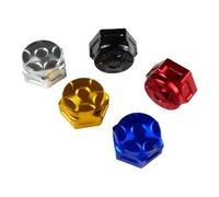 Aluminum Alloy Motorcycle Upper Plate Screw Cover - For CNC Machined, | Anodized Decorative Screw Cap for Fit on For Light Bee & Most Motorcycles (3(BLACK)