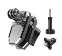 Aluminum Alloy Motorcycle Windshield Mount for Osmo 360 & For Insta360 For X5 Action Cameras - Double-Layer Rubber Grip, Adjustable Clamp with 14mm Accessory Thread, Black